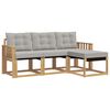 vidaXL Set di divani da esterno 4 pcs Bianco e Grigio Chiaro