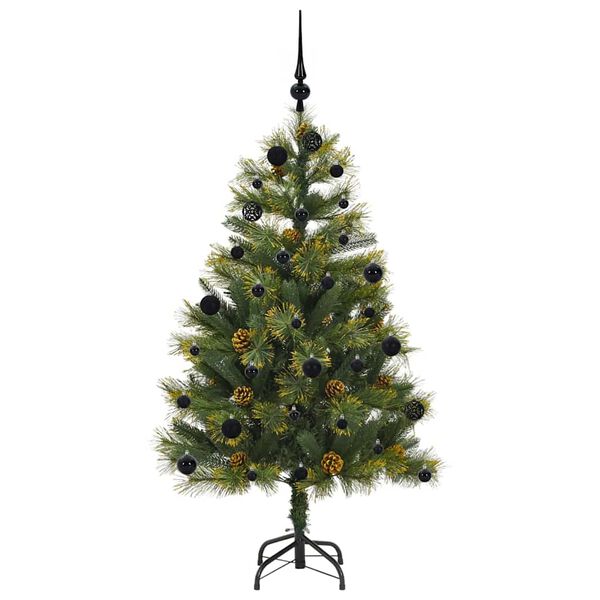vidaXL Albero di Natale artificiale pieghevole con coni Verde 150 cm