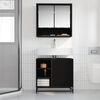 vidaXL Mobile da Bagno Rovere Nero 65 x 33 x 60 cm Legno multistrato