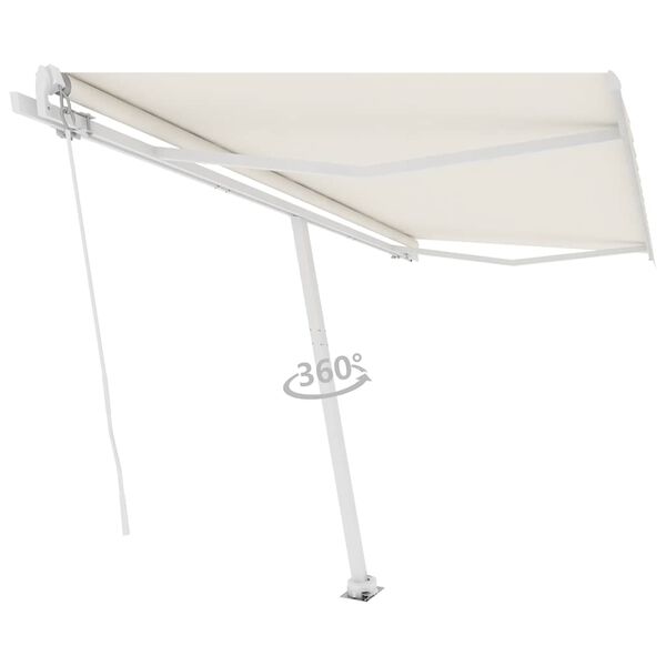 vidaXL Tenda da Sole Retrattile Manuale Autoportante 400x350 cm Crema