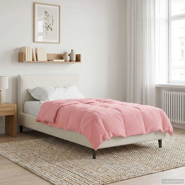 vidaXL Duvet Invernale Trapuntato Rosa 155 x 200 cm Microfibra