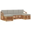 vidaXL Set di divani da esterno 6 pz Grigio Naturale e Chiaro
