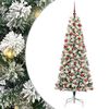 vidaXL Albero di Natale Artificiale con Rami Pieghevoli Verde e Bianco