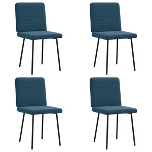 vidaXL Sedie da Pranzo 4 pz Blu in Velluto