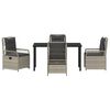 vidaXL Set da Pranzo per Giardino 5 pcs Grigio chiaro polyrattan