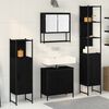 vidaXL Set di mobili per il bagno 4 pcs Nero Legno multistrato