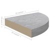 vidaXL Mensole Angolari 2pz Grigio Cemento 25x25x3,8 cm in MDF