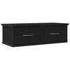 vidaXL Armadietto a muro con cassetto Rovere Nero 60 x 26 x 18,5 cm