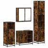 vidaXL Set Mobili da Bagno 4 pz Rovere Fumo in Legno Multistrato