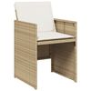 vidaXL Set da Pranzo da Giardino 11 pz con Cuscini Beige in Polyrattan