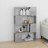 vidaXL Libreria/Divisorio Grigio Cemento 80x24x124,5 cm in Truciolato