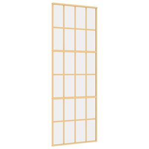 vidaXL Porta Scorrevole Dorata 76x205 Vetro Trasparente ESG Alluminio