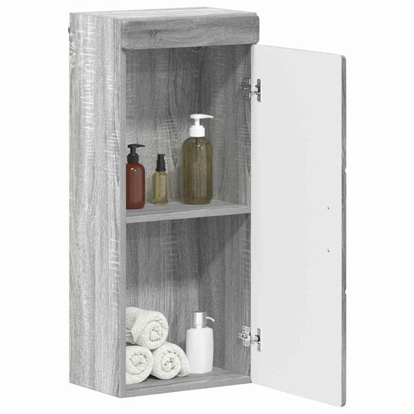 vidaXL Armadio da bagno a muro TULUM Grigio Sonoma 37 x 24,5 x 86 cm