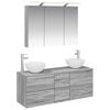 vidaXL Set di mobili per il bagno 4 pz Sonoma grigio