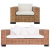 vidaXL Set Divani 2 pz con Cuscini in Rattan Naturale