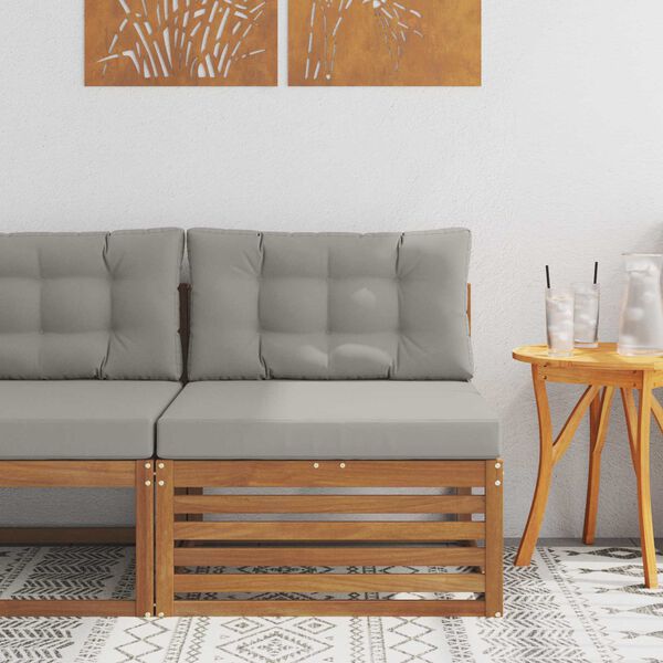 vidaXL Divano centrale da esterno Legno di Acacia Massello Naturale