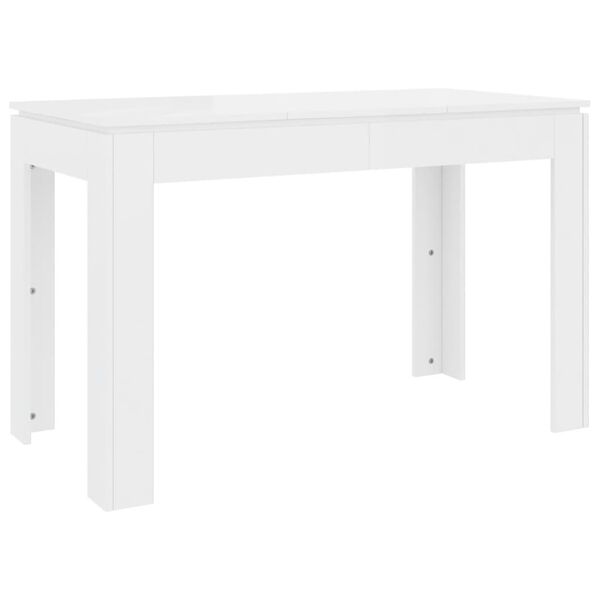 vidaXL Tavolo da Pranzo Bianco Lucido 120x60x76 cm Legno Multistrato