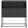 vidaXL Credenza Nera 100,5x39x107 cm in Acciaio Laminato a Freddo