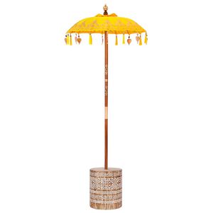 vidaXL Ombrello balinese con base Giallo 95 x 95 x 260 cm