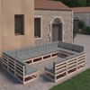 vidaXL Set Divani Giardino 13 pz con Cuscini in Legno Massello di Pino
