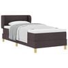 vidaXL Letto a molle con testiera Marrone Scuro 100 x 200 cm Tessuto