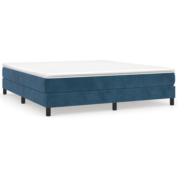 vidaXL Struttura Letto a Rete a Molle Blu Scuro 180x200 cm in Velluto