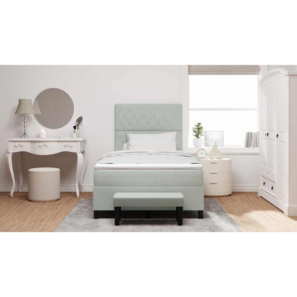 vidaXL Letto a molle con materasso Grigio chiaro 120 x 200 cm Velluto