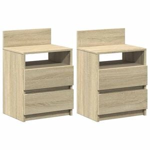 vidaXL Comodini 2 pz con 2 Cassetti Rovere Sonoma 40x33x60 cm