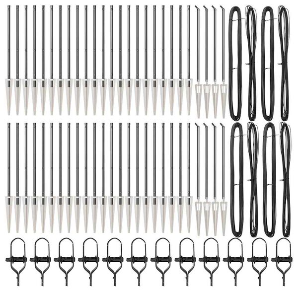 vidaXL Palo della recinzione 52 pcs Grigio 3,2 x 3,2 x 120 cm Acciaio