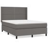 vidaXL Giroletto a Molle con Materasso Grigio 140x190 cm in Similpelle