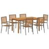 vidaXL Set da Pranzo per Giardino 7 pz Grigio Legno di Acacia Massello