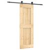 vidaXL Porta scorrevole Naturale e Nero 70 x 210 cm