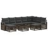 vidaXL Set Divano da Giardino 10 pcs Grigio polyrattan