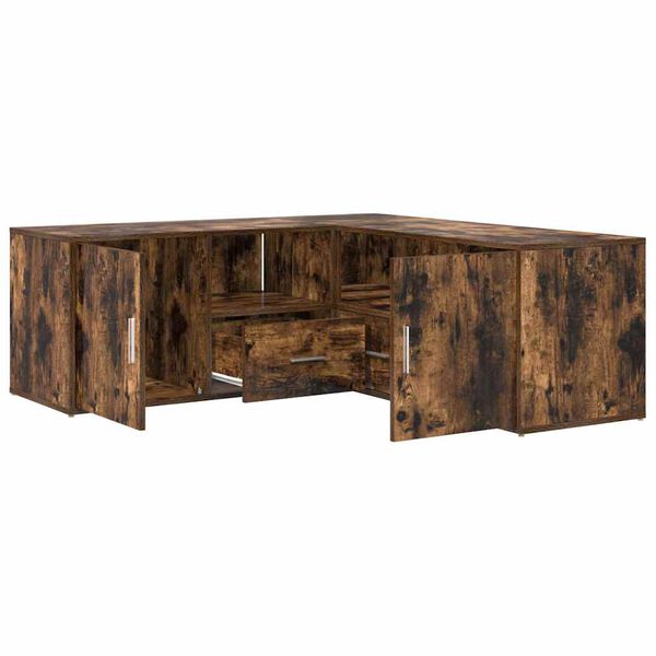 vidaXL Mobile Angolare Rovere Fumo 200x40x45 cm in Truciolato