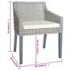vidaXL Sedie da Pranzo con Cuscini 2 pz Grigi in Rattan Naturale