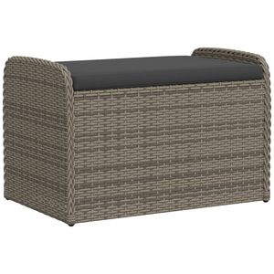 vidaXL Cassapanca con Cuscino Grigia 80x51x52 cm in Polyrattan