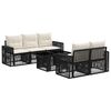 vidaXL Set Divano da Giardino 6 pz Nero e Bianco Crema polyrattan