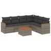 vidaXL Set Divani da Giardino 7 pz con Cuscini Grigio in Polyrattan