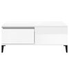 vidaXL Tavolino Salotto Bianco Lucido 90x50x36,5 cm Legno Multistrato