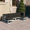 vidaXL Set Salotto da Giardino 6 pz Bianco in Legno Massello di Pino
