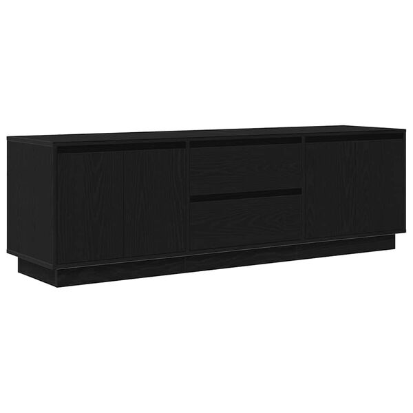 vidaXL Mobile Porta TV con Luci LED Rovere Nero 160,5x41x50 cm