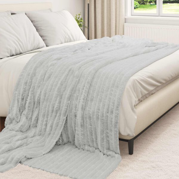 vidaXL Coperta Grigio 240 x 220 cm Panno