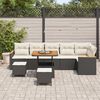 vidaXL Set Divano da Giardino 9 pcs Nero polyrattan
