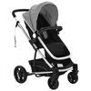 vidaXL Passeggino/Carrozzina 2-in-1 in Alluminio Grigio e Nero