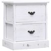 vidaXL Comodino Bianco 38x28x45 cm in Legno di Paulownia