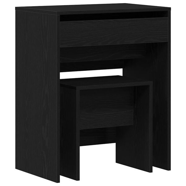 vidaXL Tavolo da Trucco Rovere nero 60 x 40 x 75 cm Legno multistrato