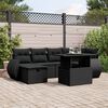vidaXL Set Divani da Giardino con Cuscini 7pz Nero Polyrattan
