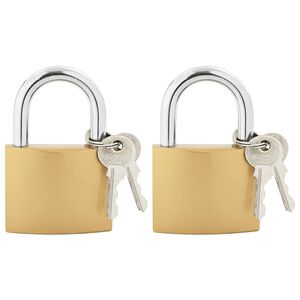 vidaXL U Lock con Chiavi 2 pz Ottone Ferro