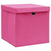vidaXL Scatole Portaoggetti con Coperchi 10pz Rosa 32x32x32 cm Tessuto