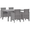 vidaXL Set da Pranzo per Giardino 5 pcs Grigio chiaro Rattan Polt